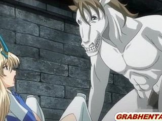 Hentai Peer royalty in bigtits brutally doggystyle fucked off out of one's mind mount up monster