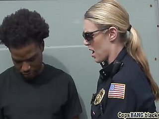 Prex kadın polis Büyük siyah yarak alır